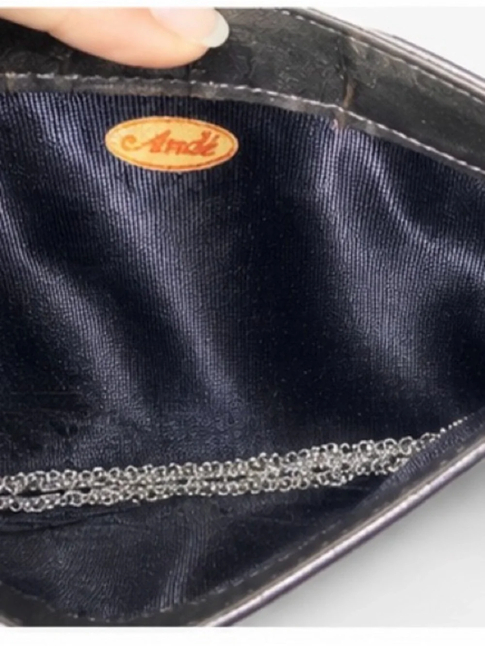 Vintage Metallic Python Leather Clutch